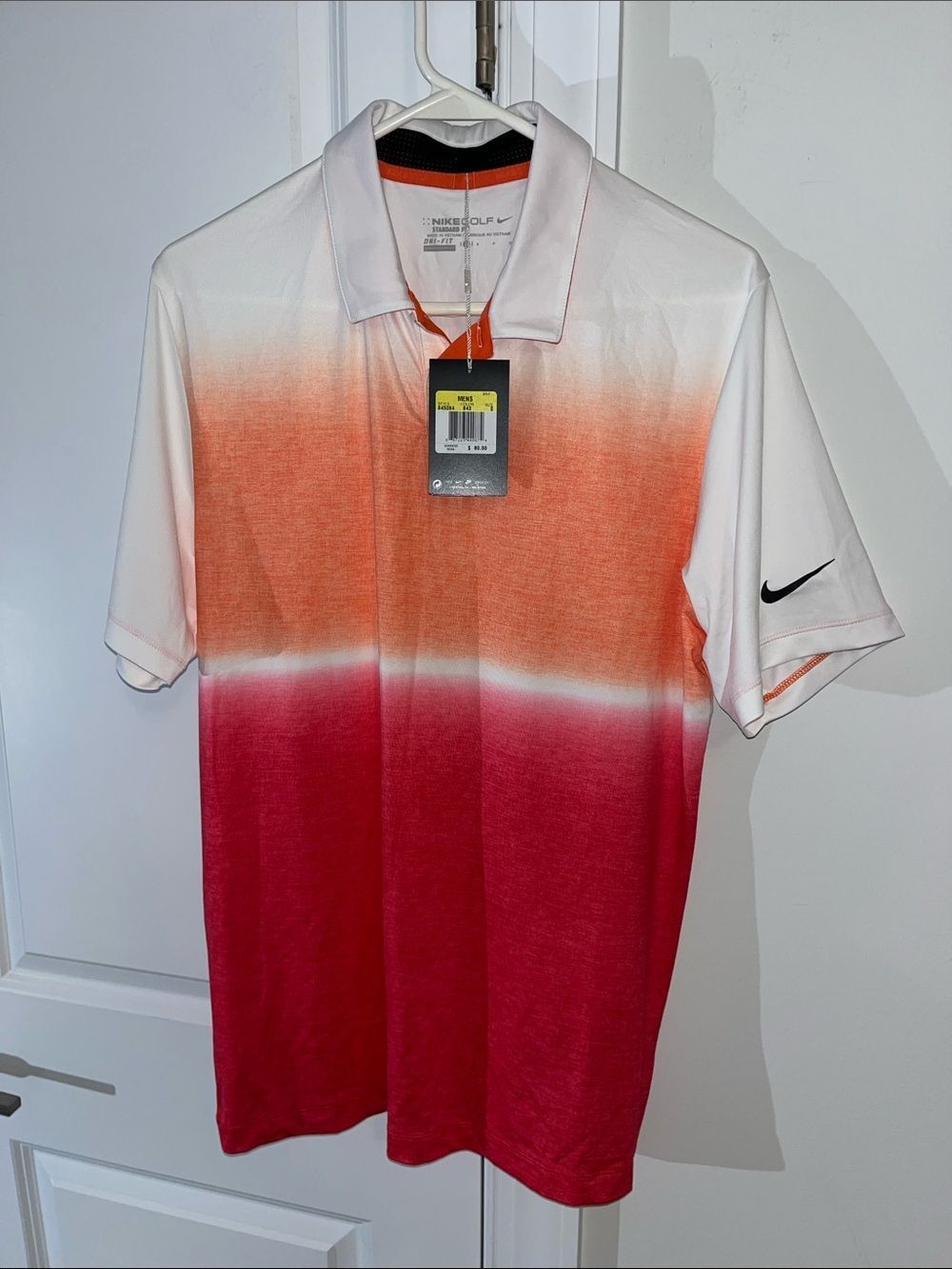 New Nike Golf Gradient Orange White Pink Golf Polo Shirt S Standard Fit